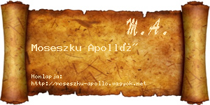 Moseszku Apolló névjegykártya